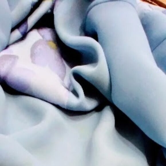 Style & Co. Collection Floral Short Sleeve Light Blue Button Up Top Size 12P - Picture 12 of 15